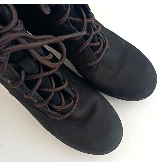 Timberland Tillston Blk Suede Lace Up Ankle Boot Crepe Block Heel Sz 8.5 Comfort - Picture 6 of 11